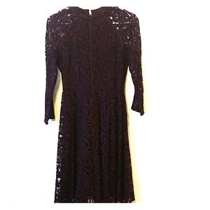 Eva Mendez NY&Co Wine Purple Lace Fit Flare Dress